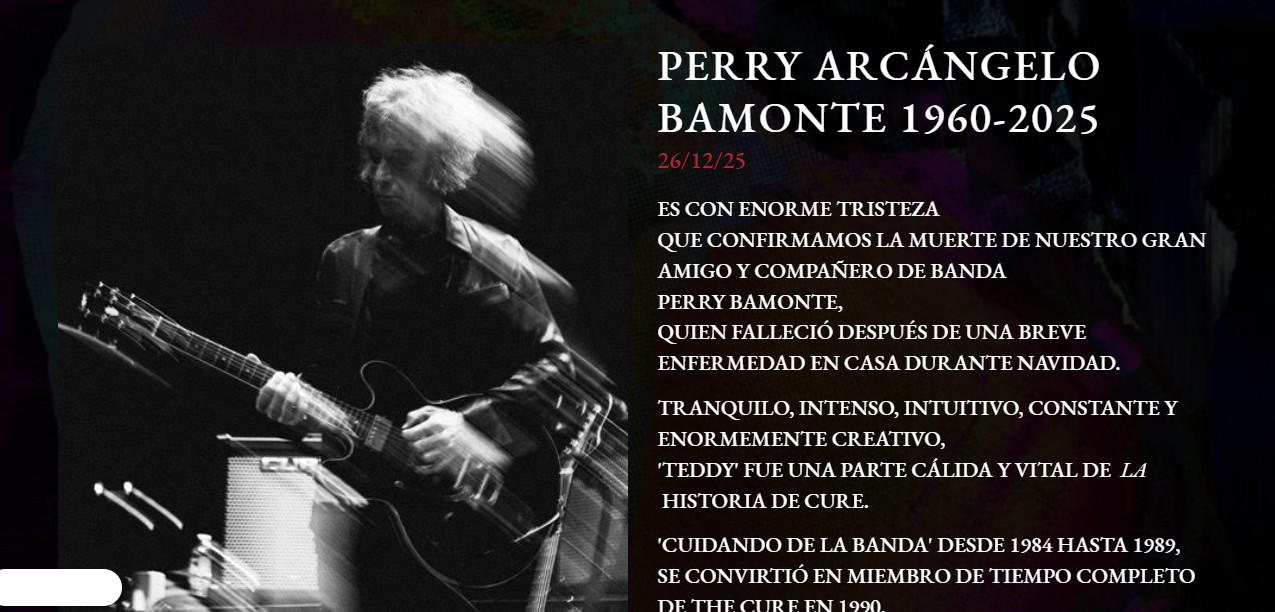 $!La banda confirmó el deceso en su página web oficial.