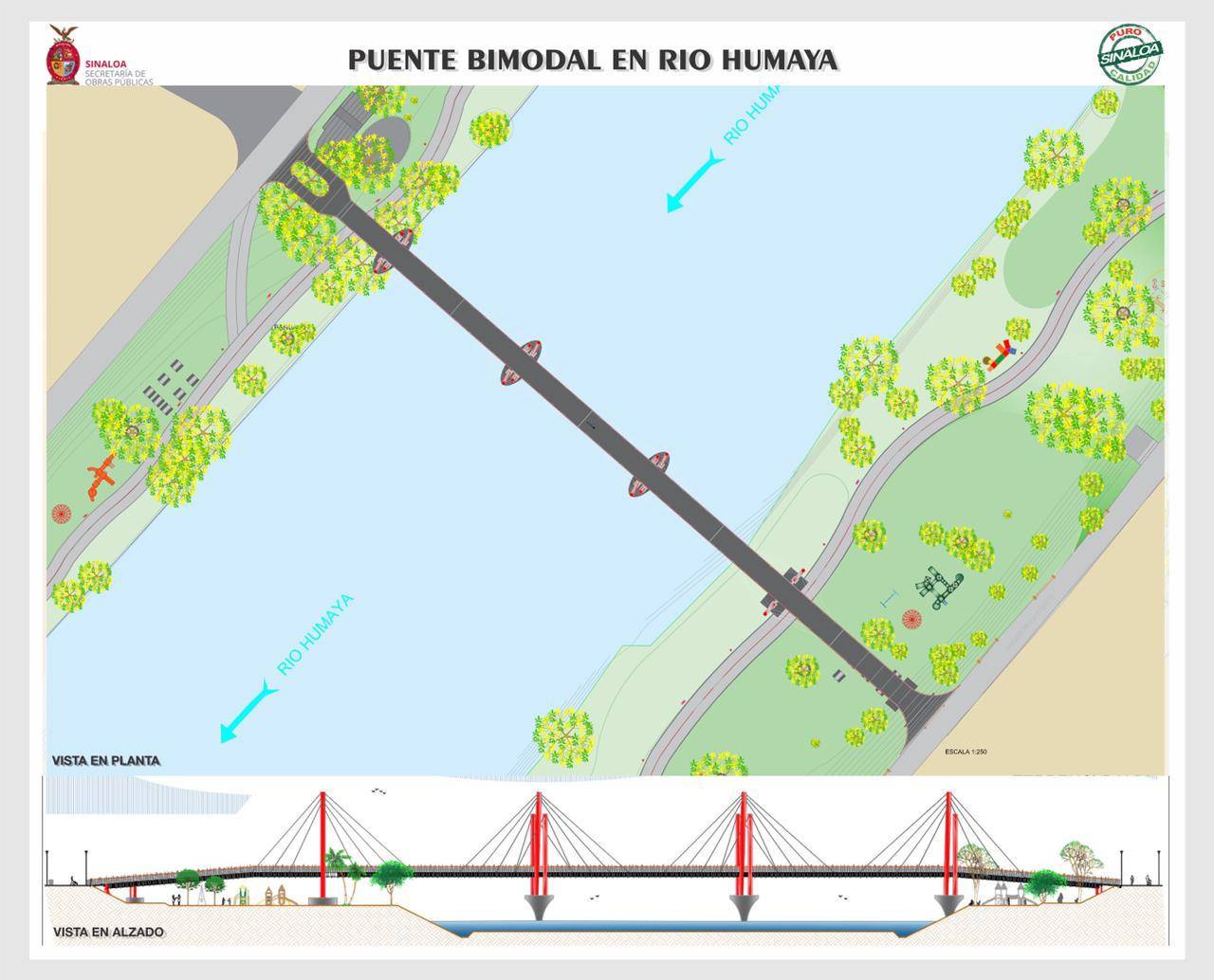 $!Así será el nuevo puente peatonal sobre el río en Culiacán