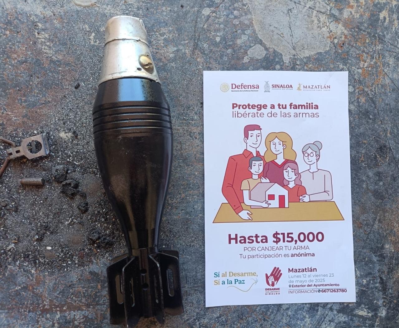 $!Termina Desarme Voluntario en Mazatlán, Rosario y Concordia; familias entregan 168 armas y explosivos