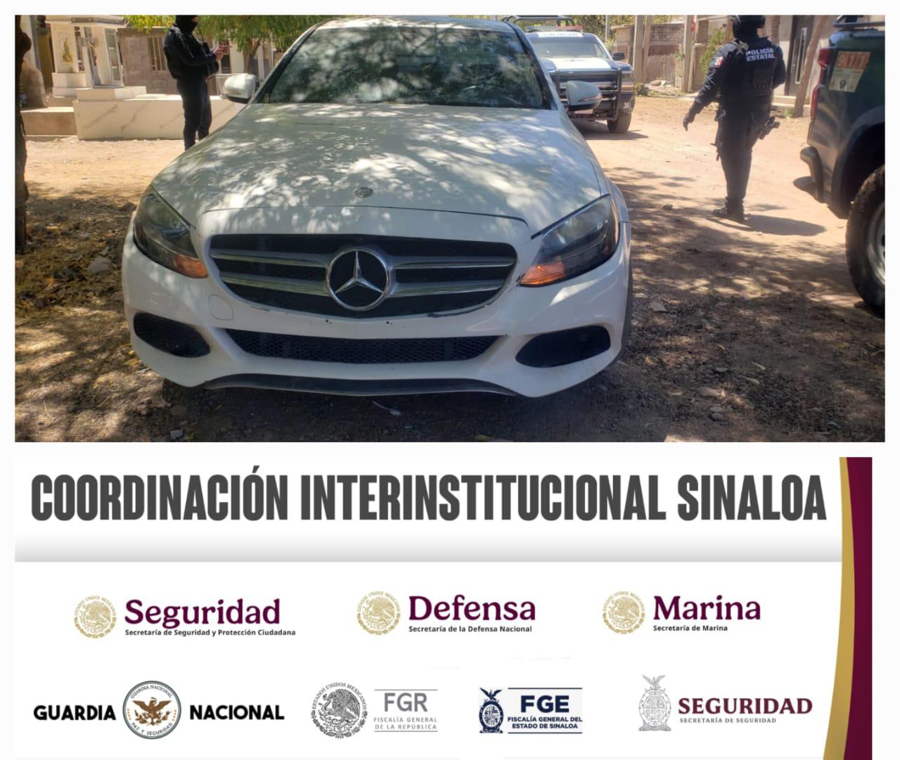 $!Recuperan un vehículo robado de la marca Mercedes-Benz en la colonia Costa del Sol, en Culiacán
