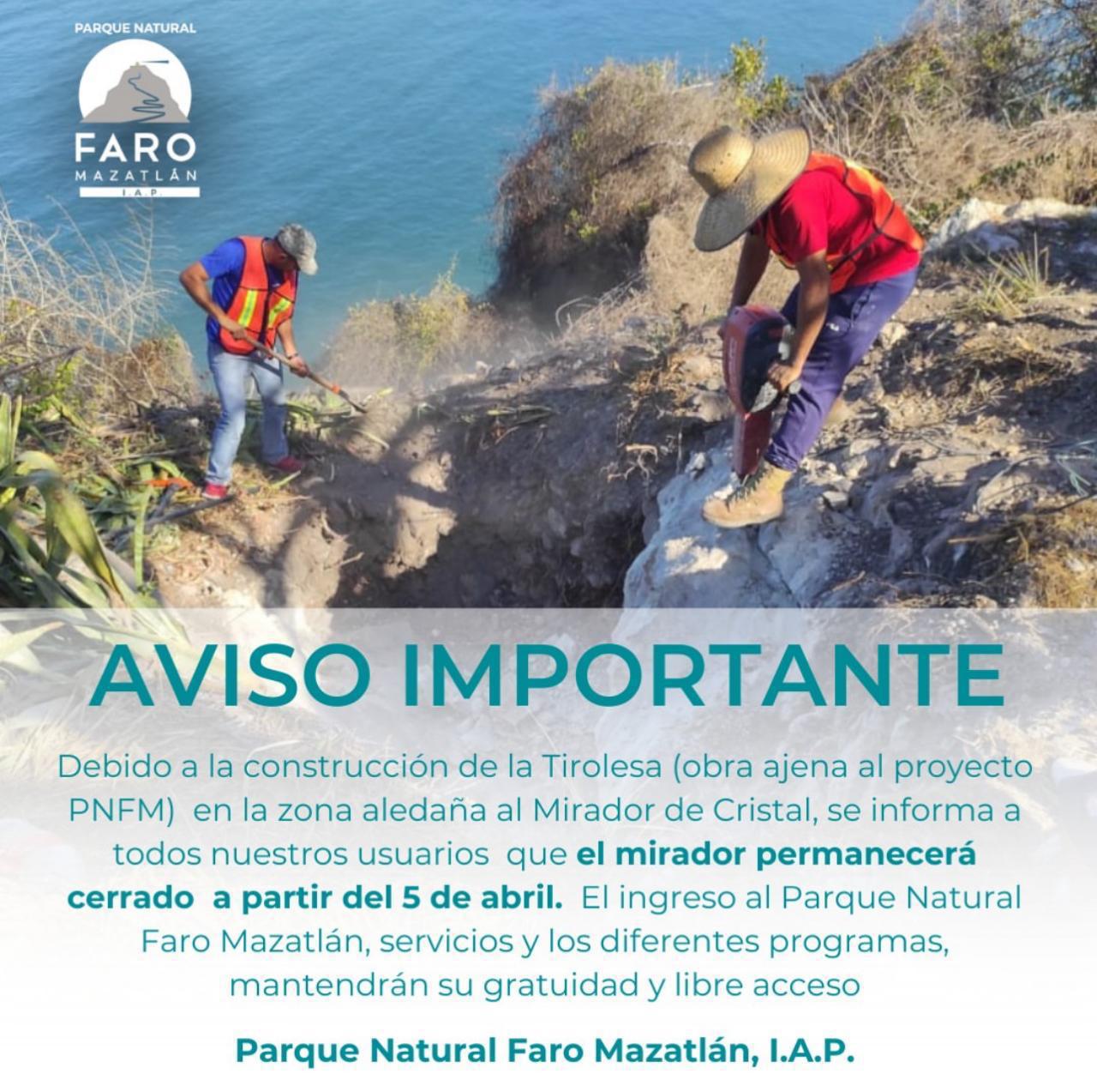$!Cerrarán hasta nuevo aviso el Mirador de Cristal del Faro Mazatlán