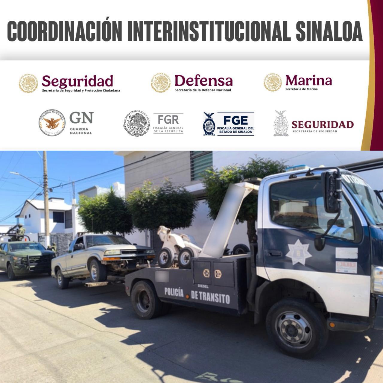 $!Aseguran una camioneta con reporte de robo en Las Quintas, en Culiacán