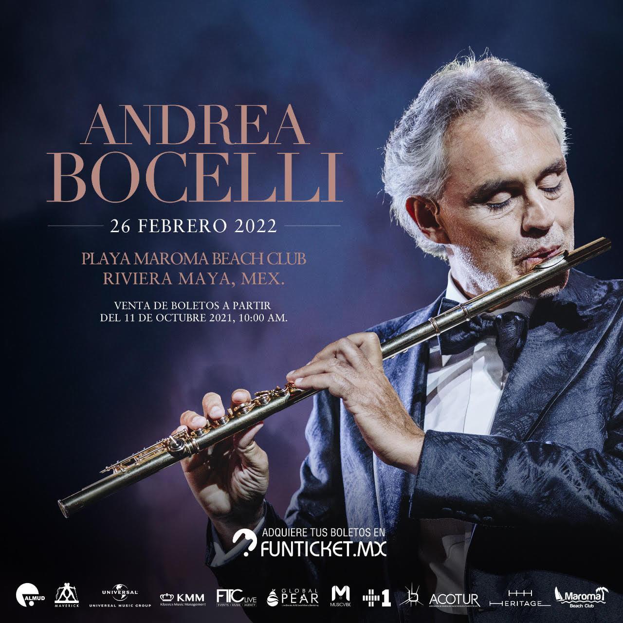 $!Cantará Andrea Boccelli en la Riviera Maya en 2022