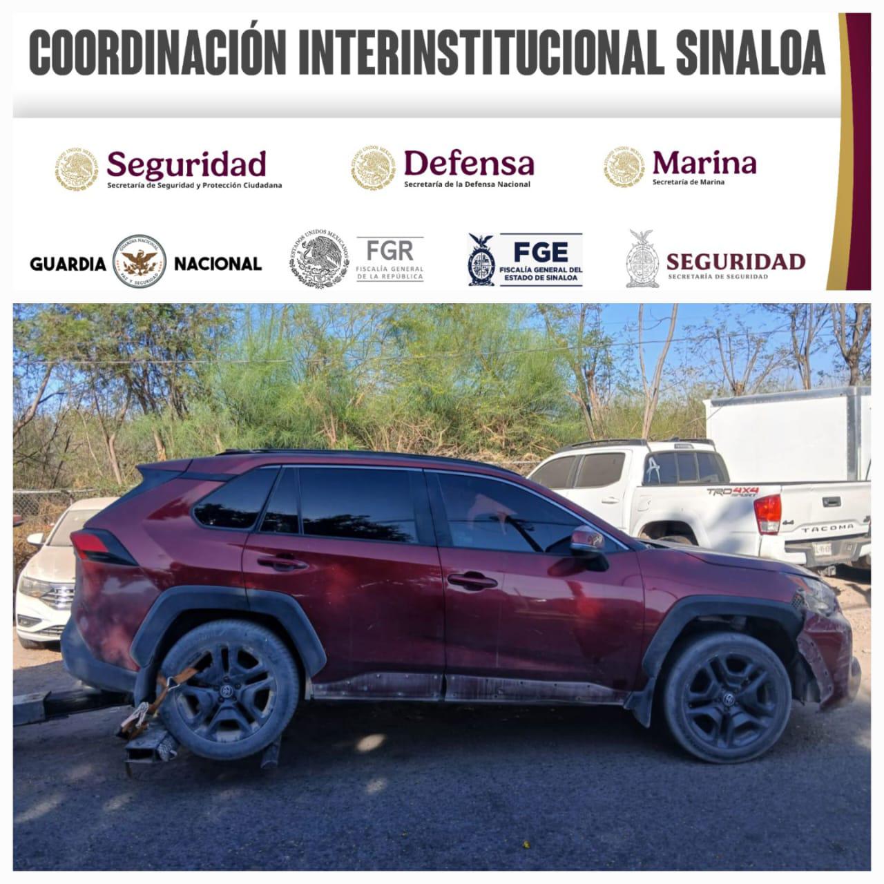 $!Asegura Guardia Nacional tres vehículos y dos armas tras operativo en Aguaruto