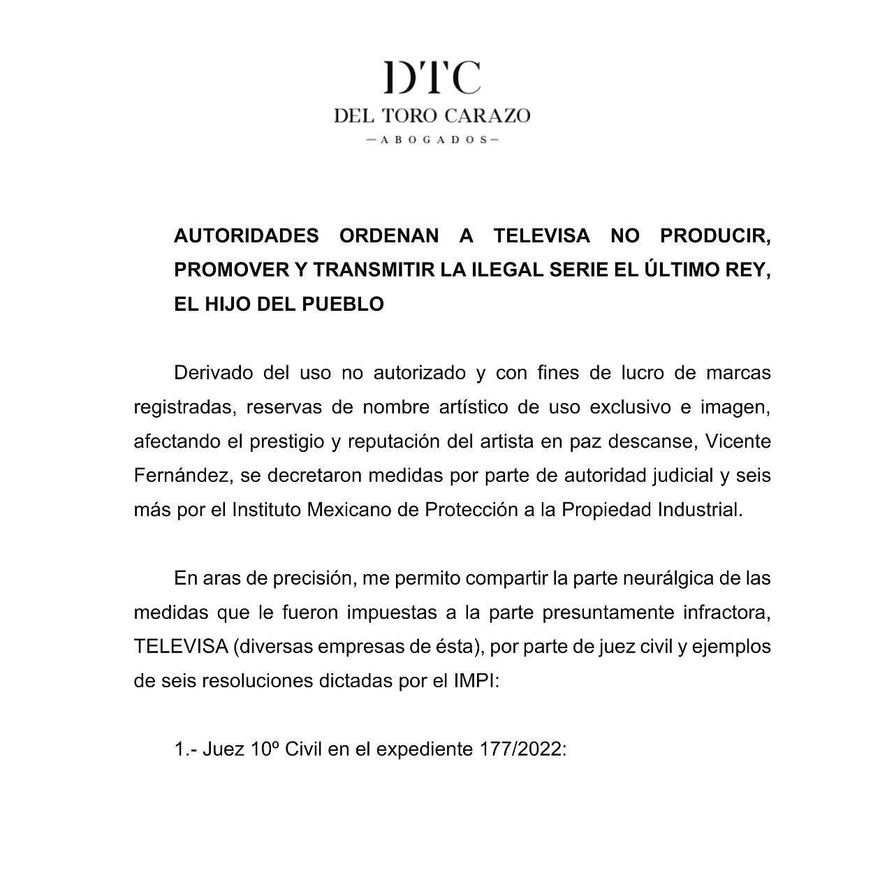 $!‘Prohíben’ transmitir ‘El Último Rey’; Televisa dice que no ha recibido orden judicial