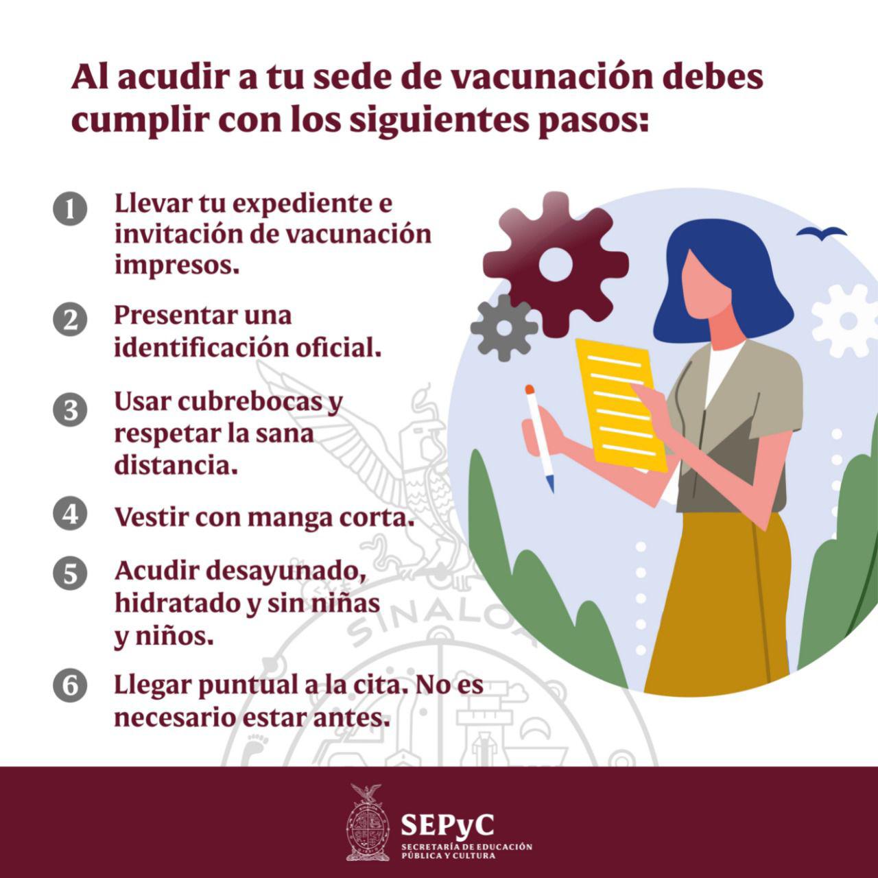 $!Vacunación contra Covid para docentes en Sinaloa será del 12 al 15 de enero, anuncia SEPyC