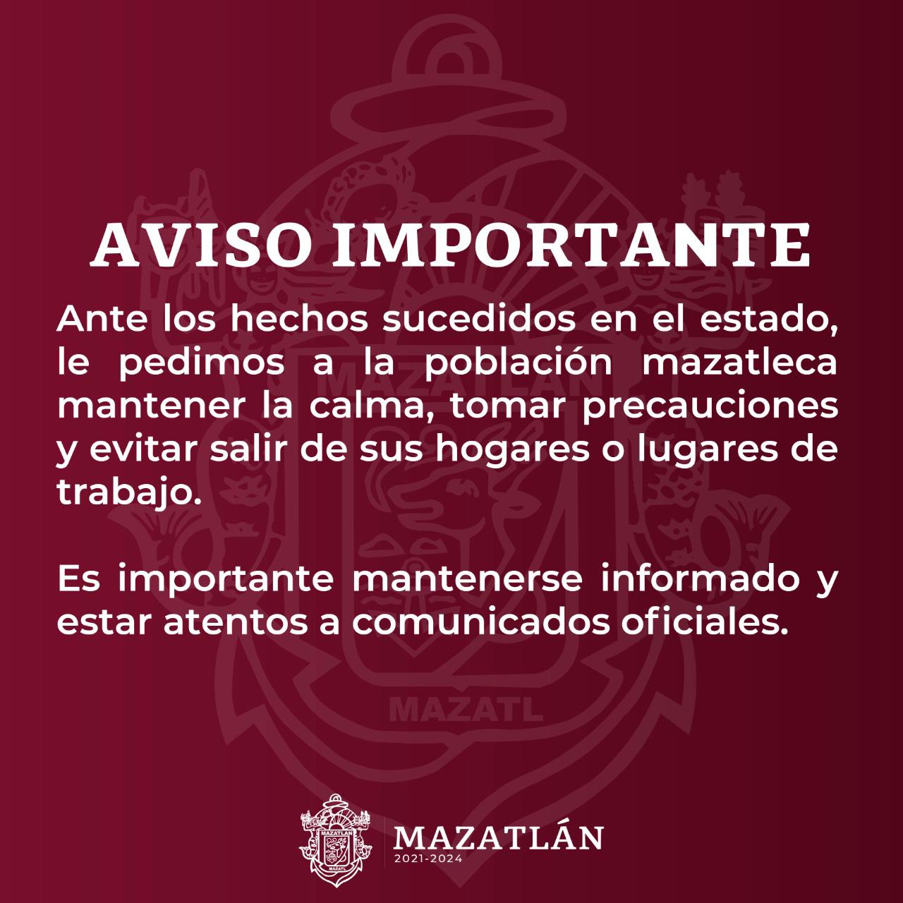 $!Llama Alcalde de Mazatlán a no salir a las calles y resguardarse
