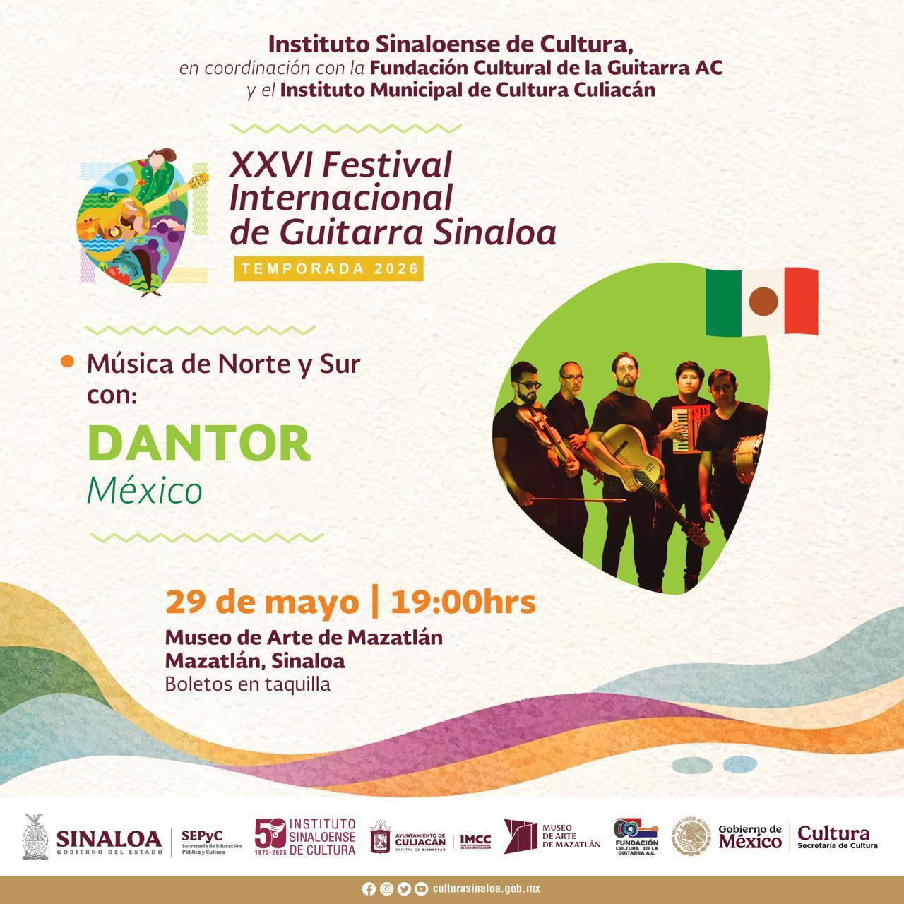 $!Dantor se presentará en el Museo de Arte de Mazatlán como parte del 14 Festival Internacional de Guitarra Sinaloa.