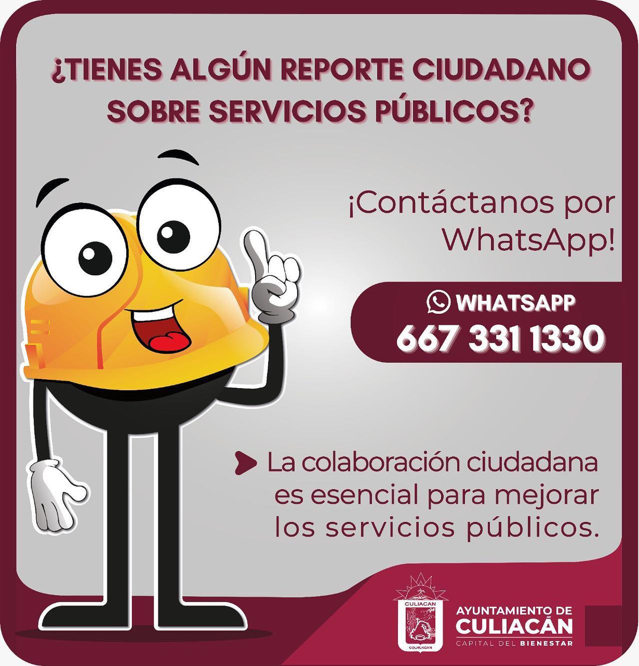 $!Habilita Gobierno de Culiacán WhatsApp para atender reportes ciudadanos