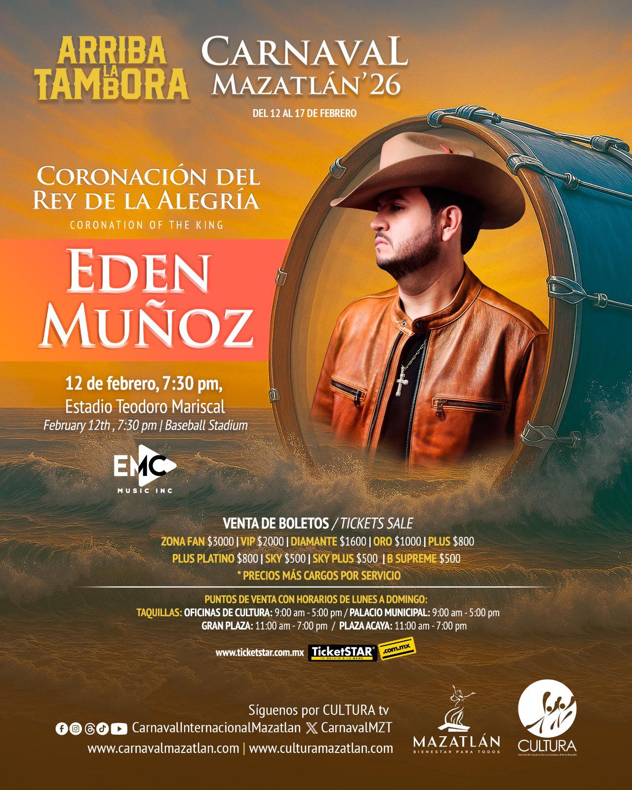 $!Belinda, Yuridia, Edén Muñoz, Julio Preciado y Mimoso con Germán Lizárraga, así el elenco del Carnaval de Mazatlán 2026