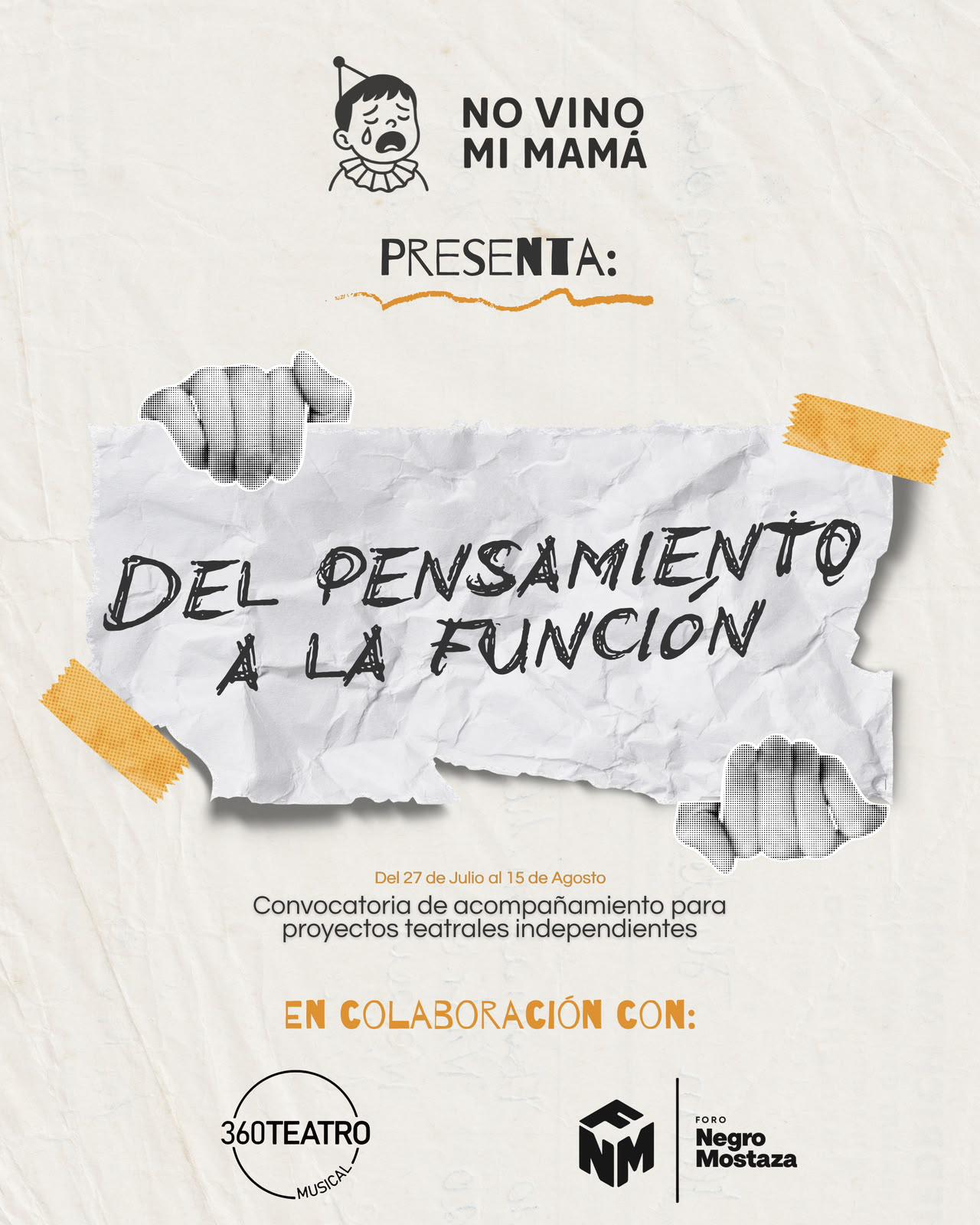 $!El colectivo No vino mi mamá impulsará el teatro con el proyecto ‘Del pensamiento a la función’