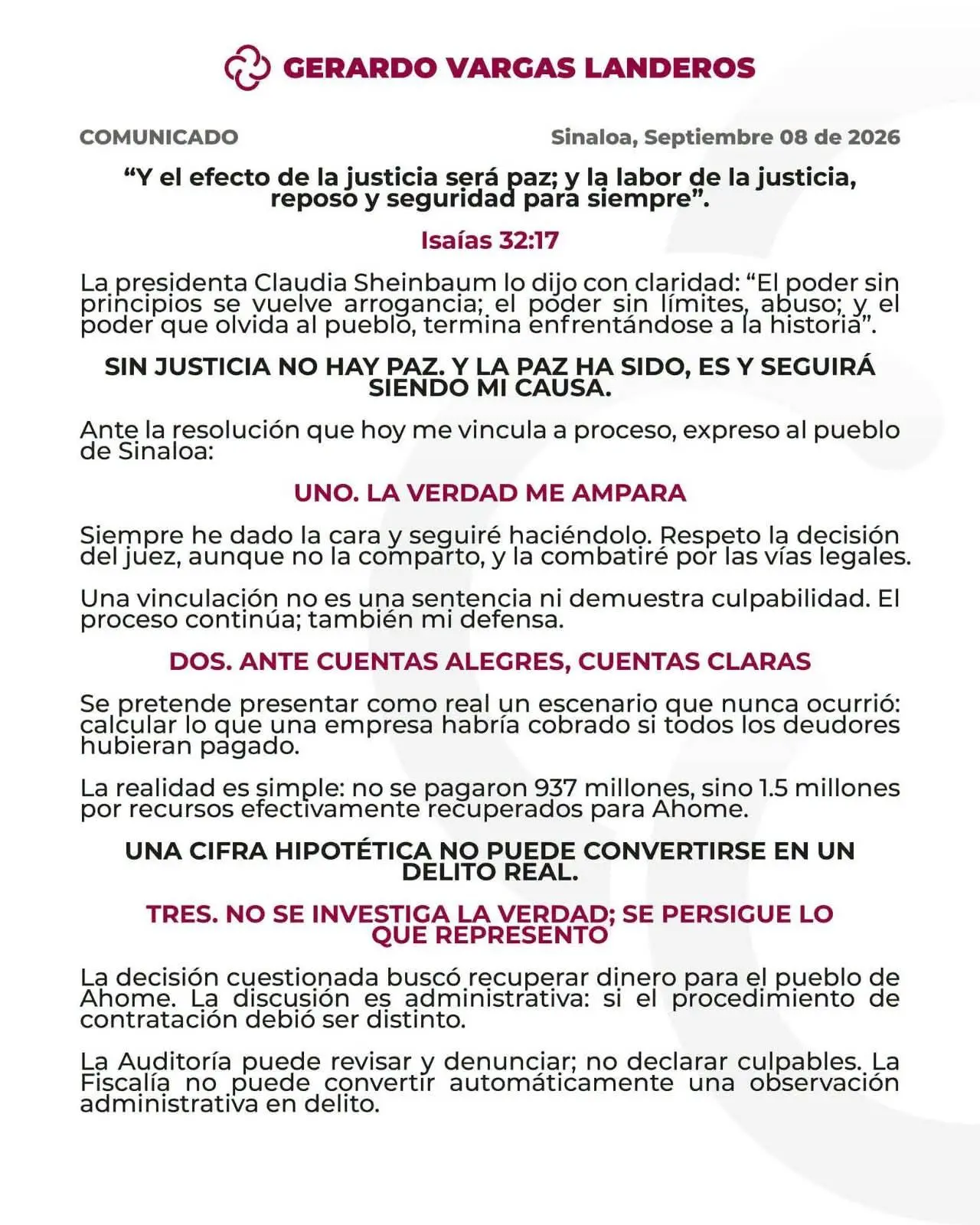 $!Vinculan a proceso a Gerardo Vargas por caso Extratimex; el ex Alcalde de Ahome acusa cacería política