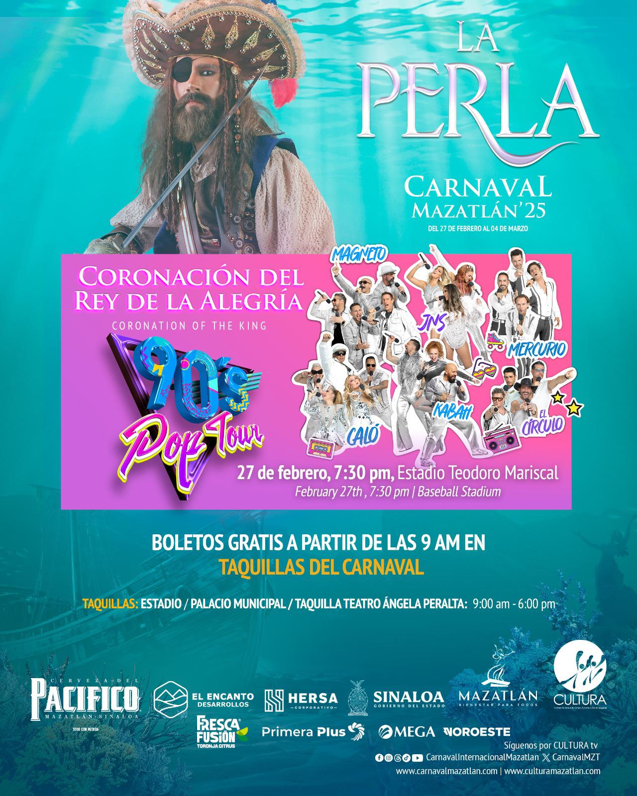$!Llegarán Los Aguilar y 90’s Pop Tour como suplentes para el Carnaval de Mazatlán; entradas serán gratuitas