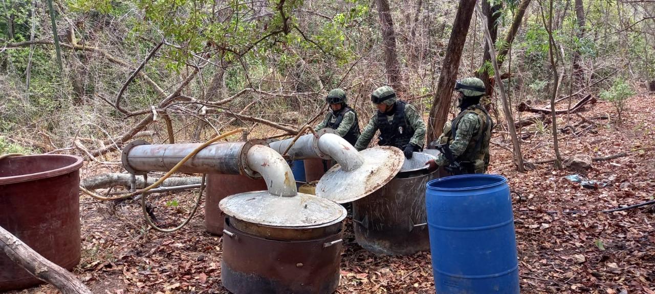 $!Ejército Mexicano asegura tres laboratorios clandestinos en Cosalá