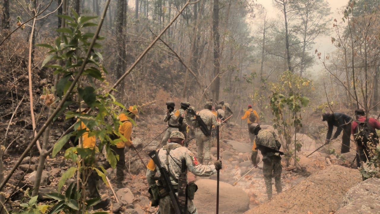 $!Combaten incendio forestal en la sierra de Concordia tras llamado ciudadano