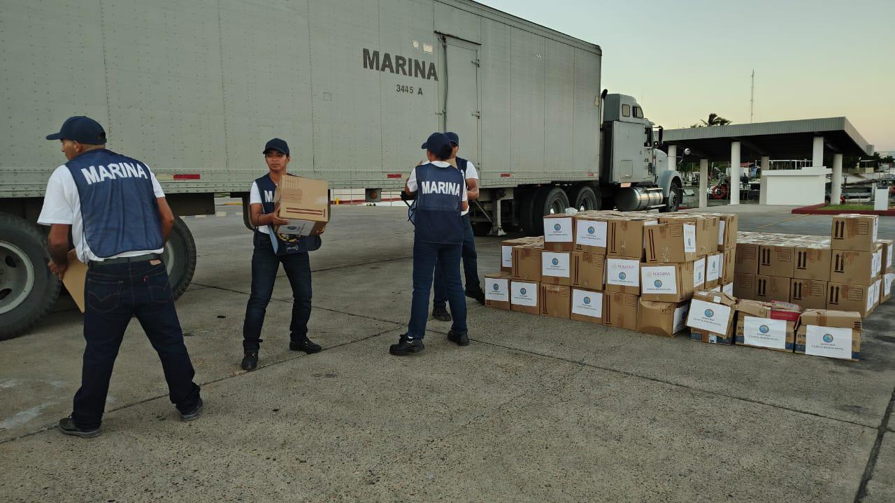 $!Envía Semar despensas donadas por mazatlecos en apoyo a damnificados por lluvias en México