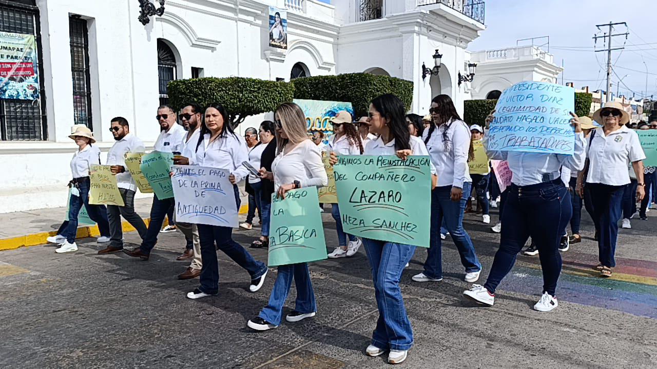 $!Trabajadores sindicalizados de Escuinapa reclaman a autoridades cumpla con derechos