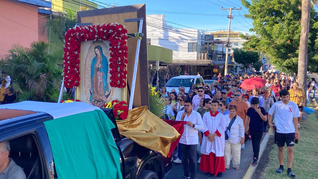$!Realizan peregrinación y misa en La Puntilla en honor de la Virgen de Guadalupe
