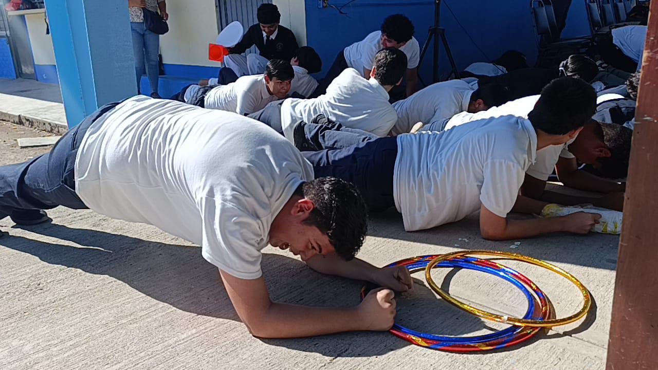 $!Realizan simulacro de seguridad ante hechos de alto impacto en Escuinapa