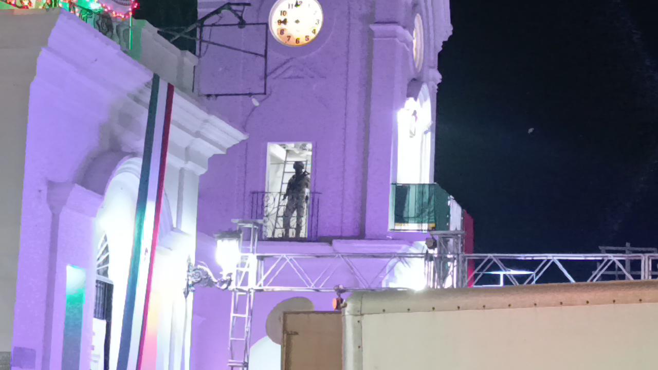 $!Pese a fuerte operativo de seguridad, Alcalde de Escuinapa dará el Grito ante pocos asistentes