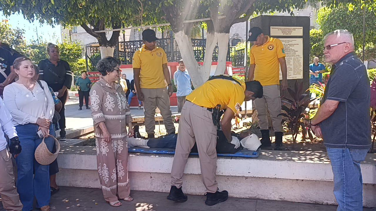 $!Participa Escuinapa en Simulacro Nacional atendiendo alerta de sismo