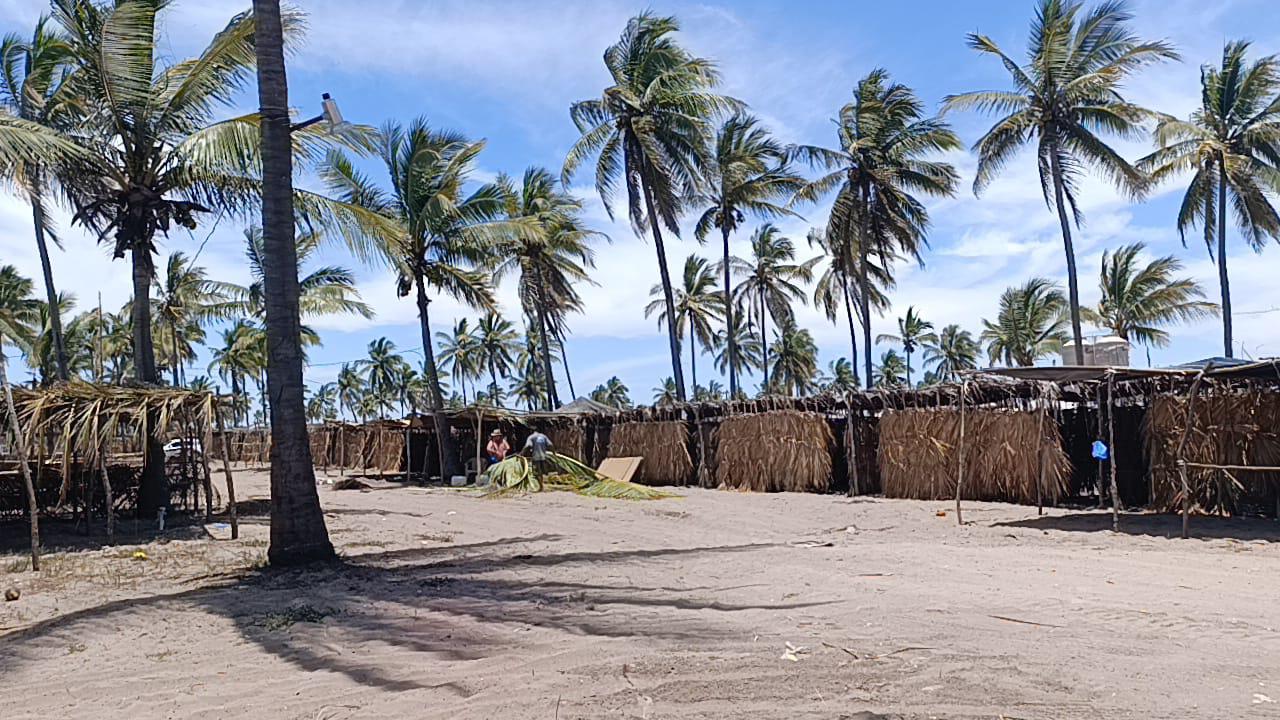 $!Acuden a ampliar enramadas ante el inicio de las Fiestas del Mar de Las Cabras, en Escuinapa