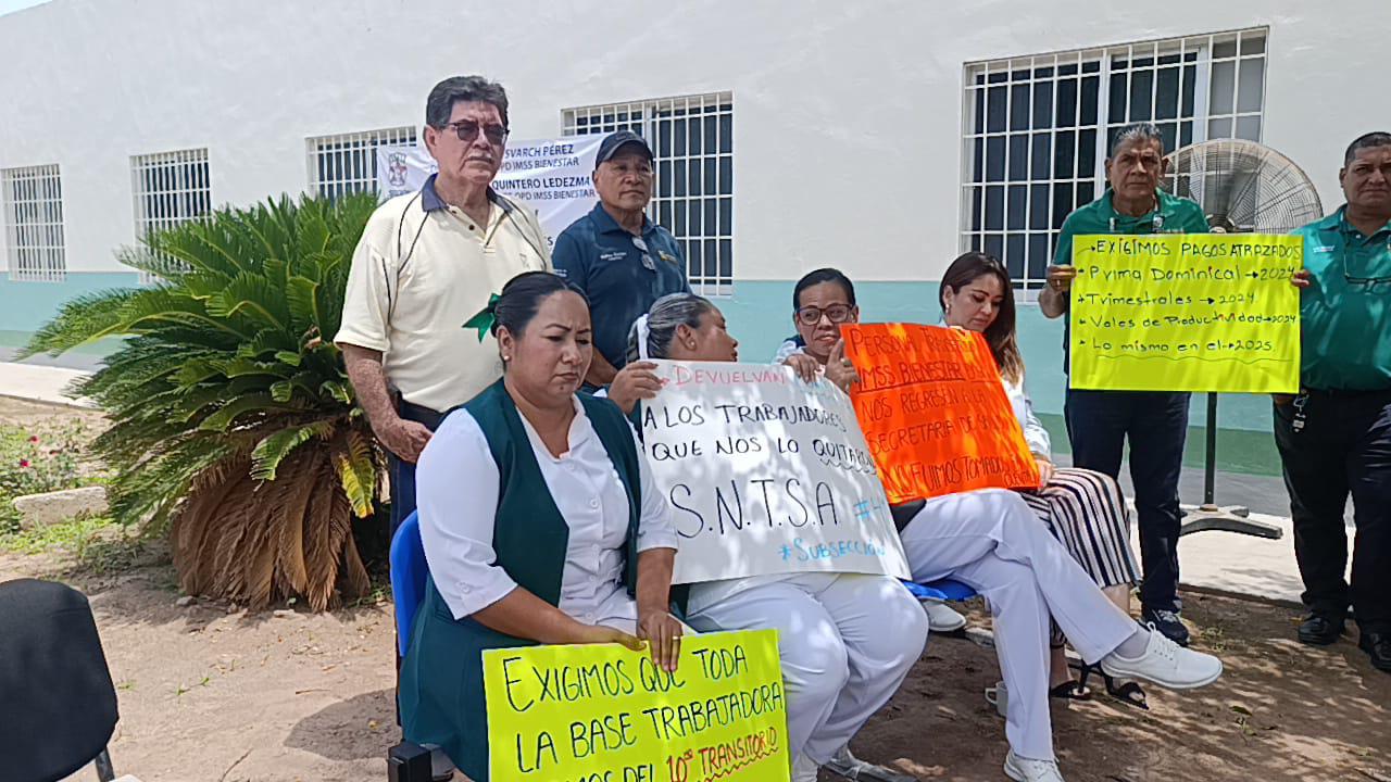 $!Protestan en el Sector Salud de Escuinapa para defender sus derechos