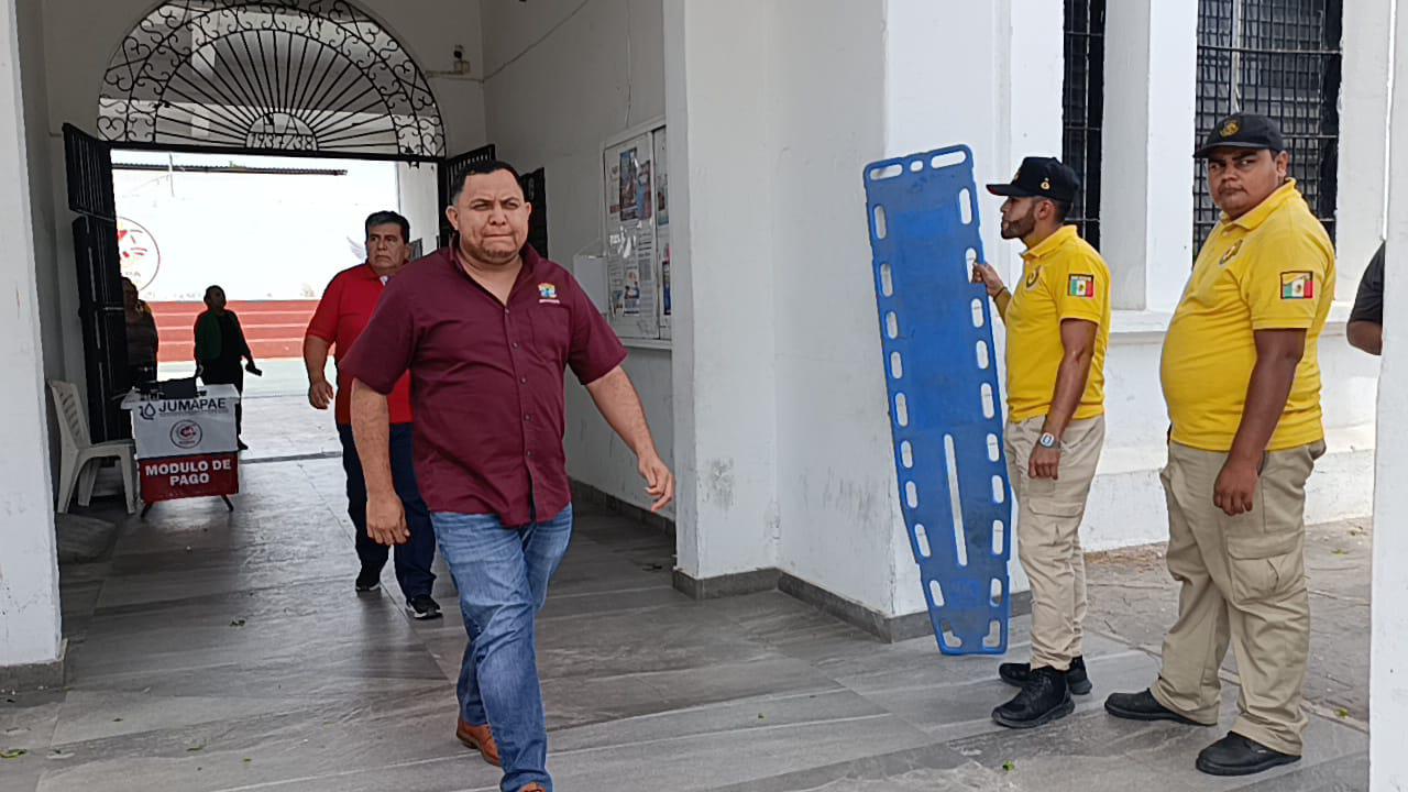 $!Realizan Simulacro Nacional en Ayuntamiento de Escuinapa