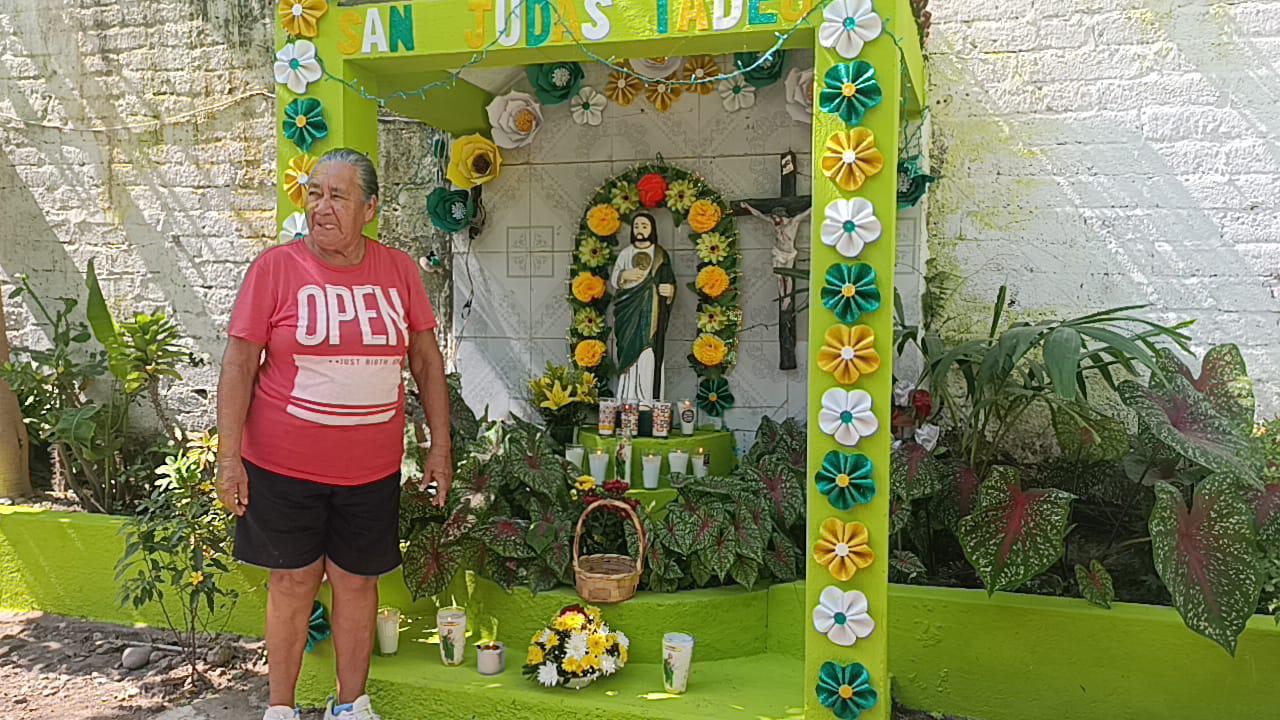 $!Celebran a San Judas Tadeo en calles y hogares de Escuinapa