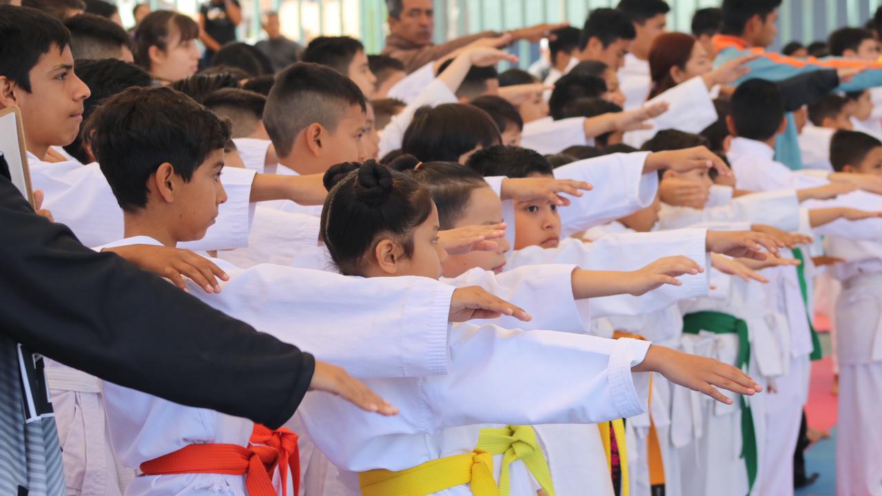 $!Cancha del Parque Martiniano Carvajal luce ‘a reventar’ en la Primera Copa Mazatlán de Karate Do