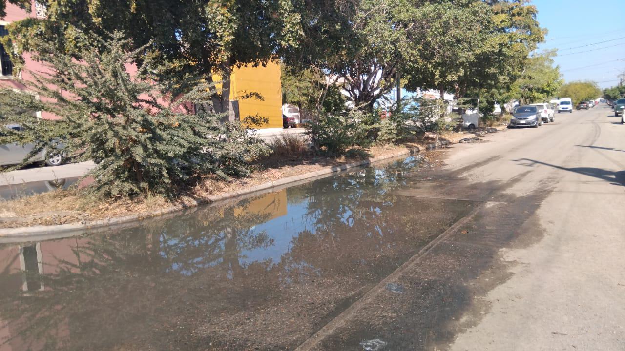 $!Sufren habitantes de la Burócrata, en Mazatlán, por una fuerte fuga de drenaje desde hace años