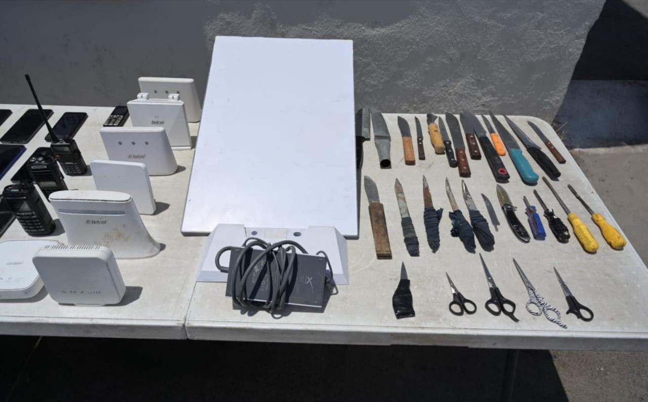 $!Realizan cuarta revisión en ocho días en el penal de Aguaruto; decomisan armas, drogas y equipos de comunicación