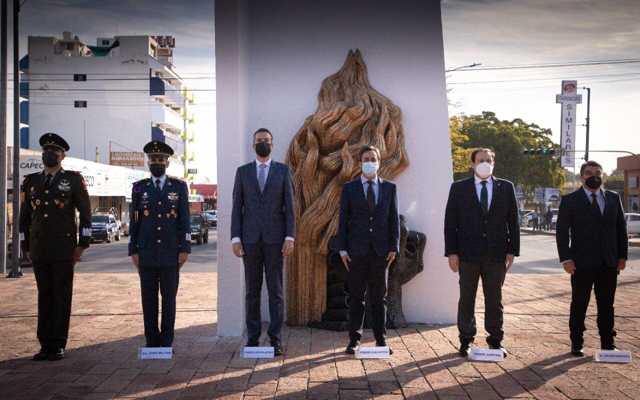 $!Realizan homenaje en el Palacio de Gobierno por el 109 aniversario del Ejército Mexicano