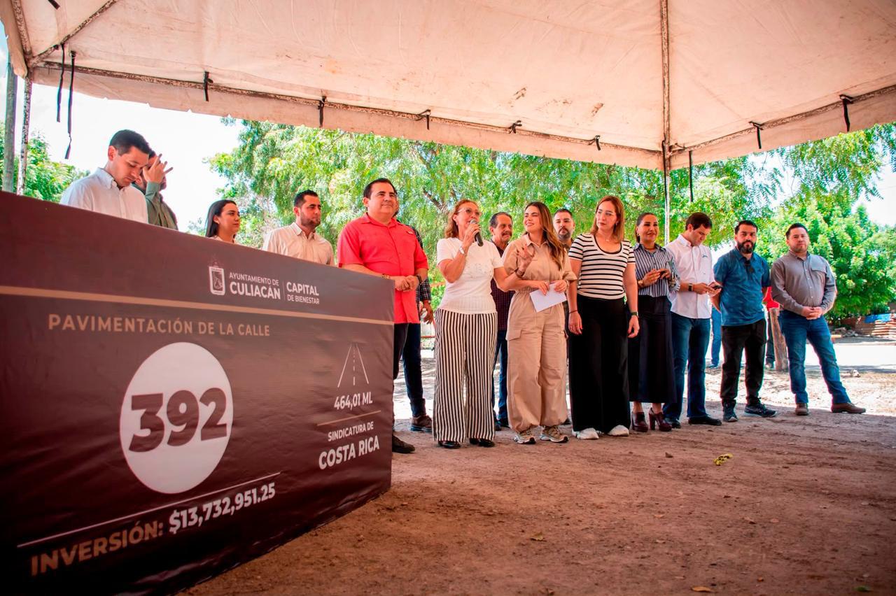 $!Dan banderazo de inicio de pavimentación en la sindicatura de Costa Rica