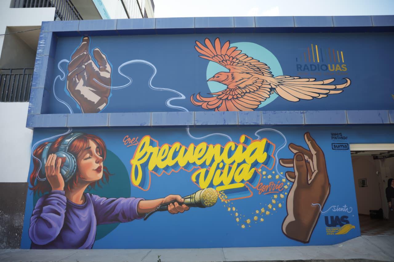 $!Inauguran mural ‘Frecuencia Viva’ en Radio UAS: Un mural por la paz y la identidad universitaria