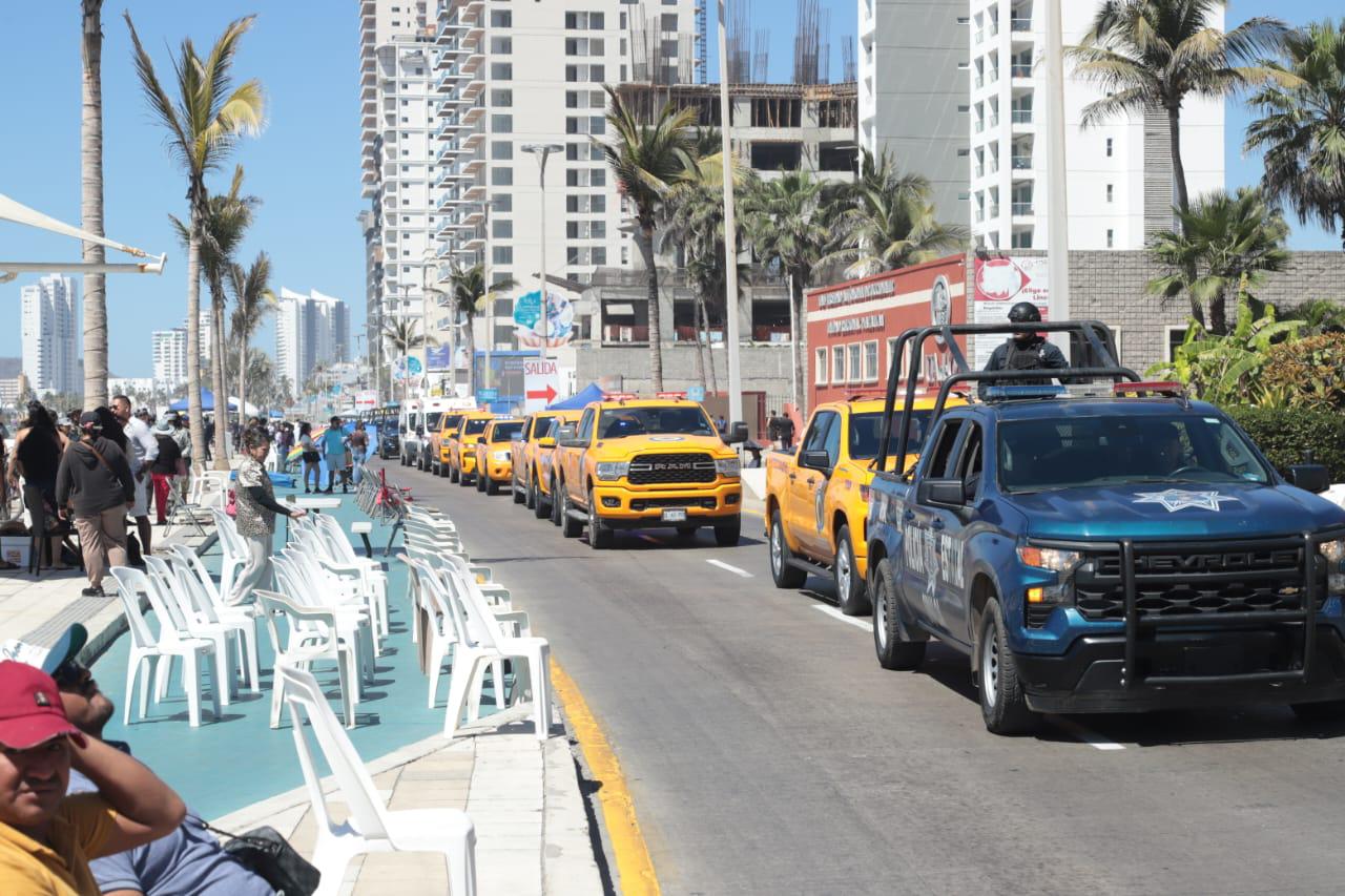 $!Realiza Alcaldesa de Mazatlán recorrido por ruta del desfile bajo fuerte operativo de seguridad