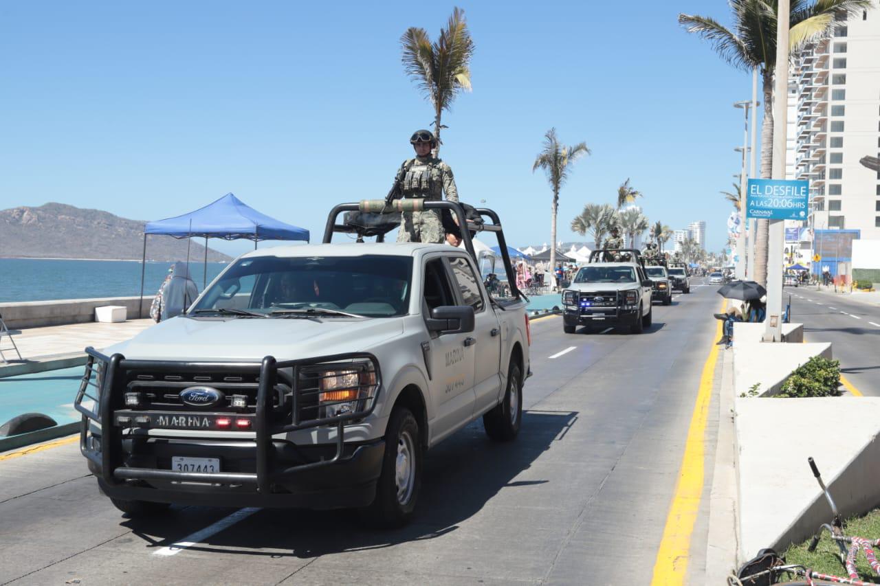 $!Realiza Alcaldesa de Mazatlán recorrido por ruta del desfile bajo fuerte operativo de seguridad