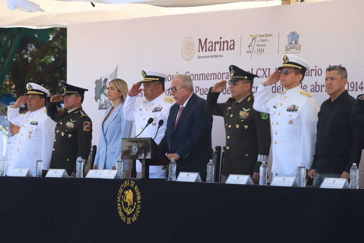 $!Celebran en Mazatlán el 111 aniversario de la gesta heróica de la defensa del Puerto de Veracruz