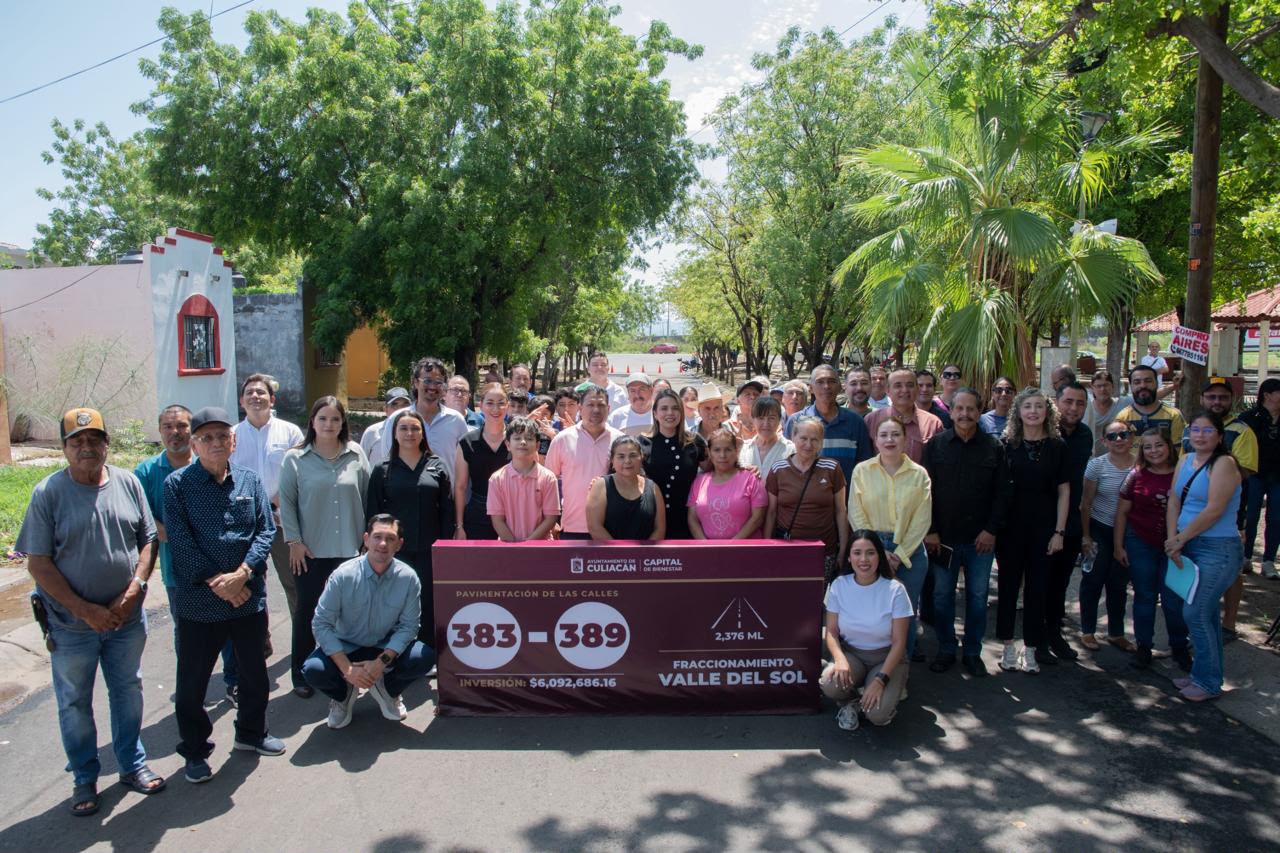 $!Con una inversión de más de $6 millones, Gobierno de Culiacán entrega siete calles pavimentadas en Valle del Sol