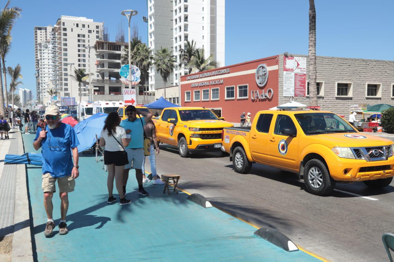 $!Realiza Alcaldesa de Mazatlán recorrido por ruta del desfile bajo fuerte operativo de seguridad
