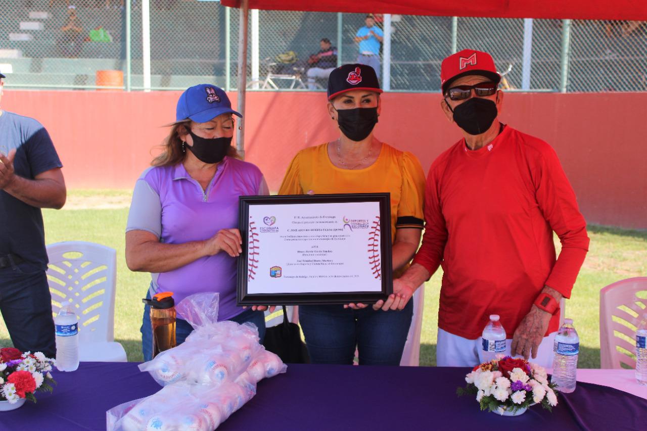 $!Inauguran en Escuinapa Liga de Beisbol Veteranos 40 Años y Más