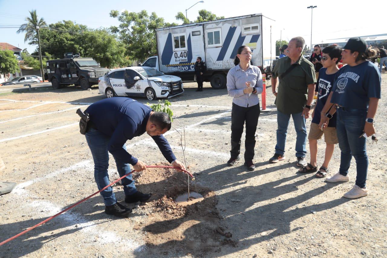 $!Programa ‘Flor Nativa’ planta 30 arbolitos en el Centro de Seguridad Ciudadana de Mazatlán
