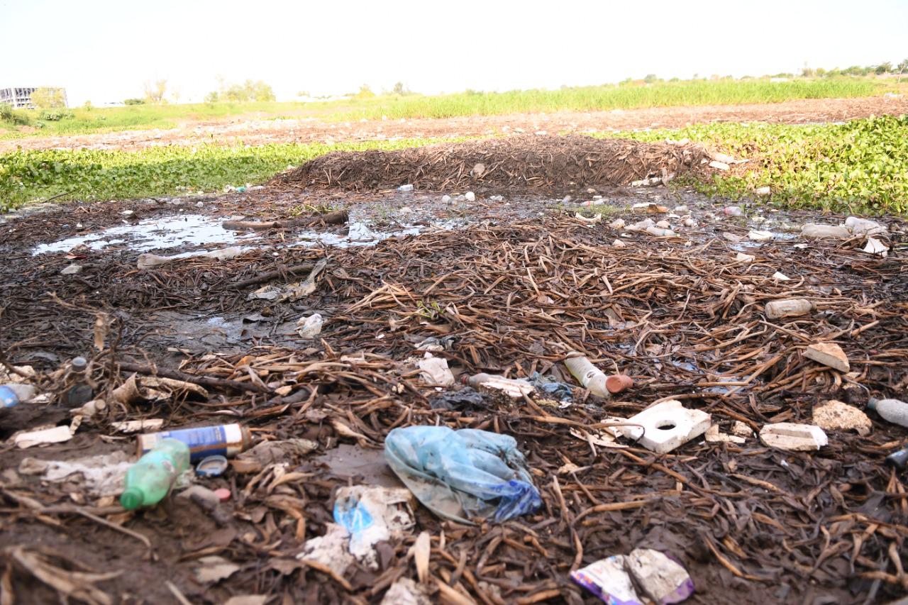 $!Retiran basura y más de 200 kilos de lirios acuático del Río Culiacán