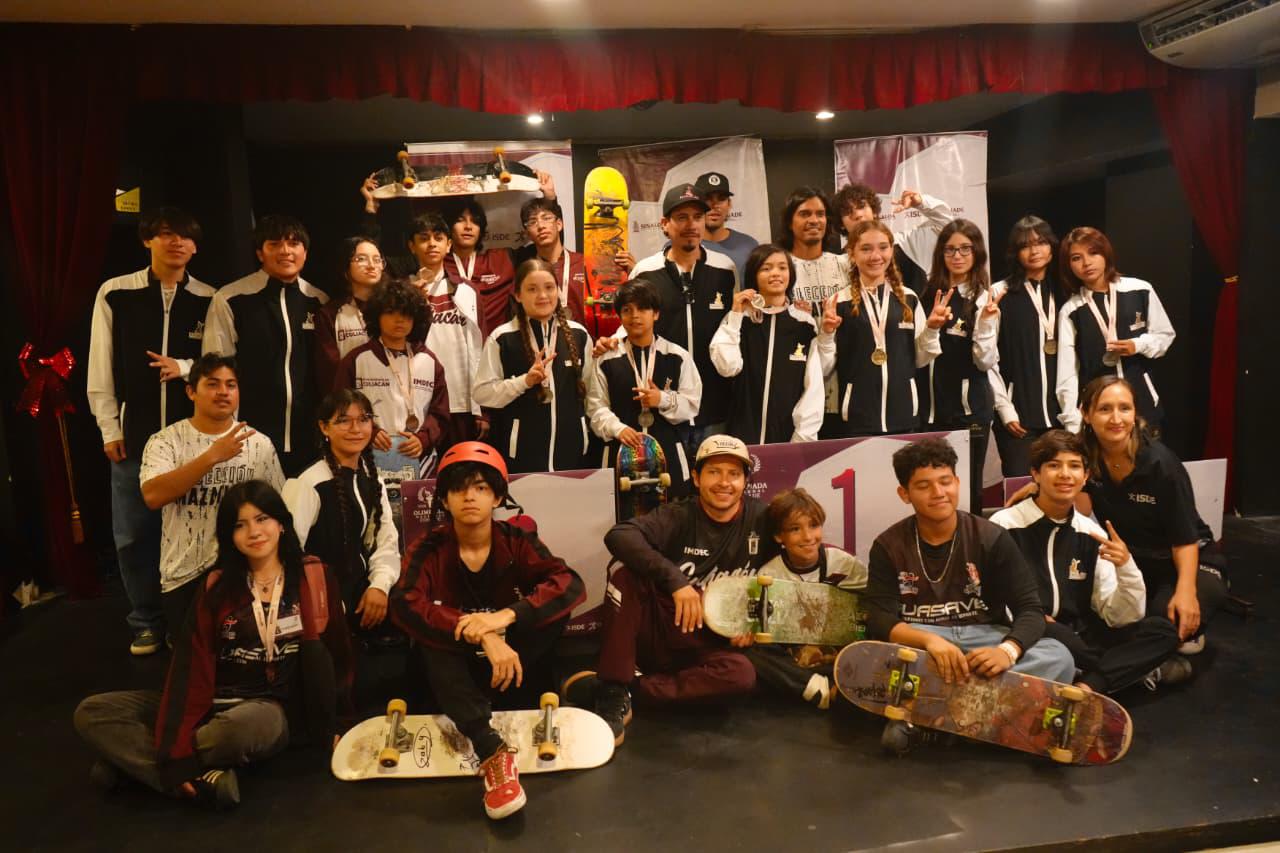 $!Mazatlán arrasa en skateboarding y suma seis medallas en la etapa estatal