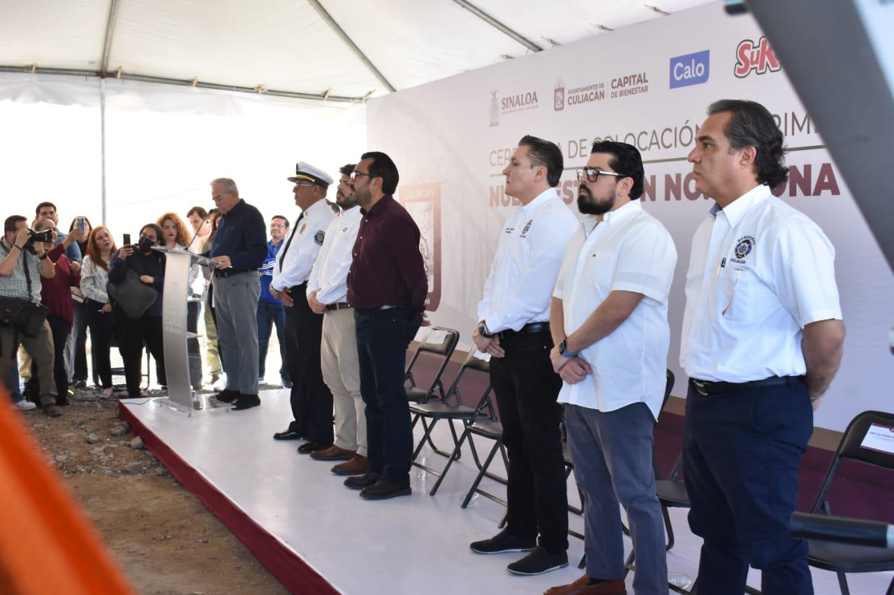 $!Colocan primera piedra para estación de Bomberos en el sector La Conquista