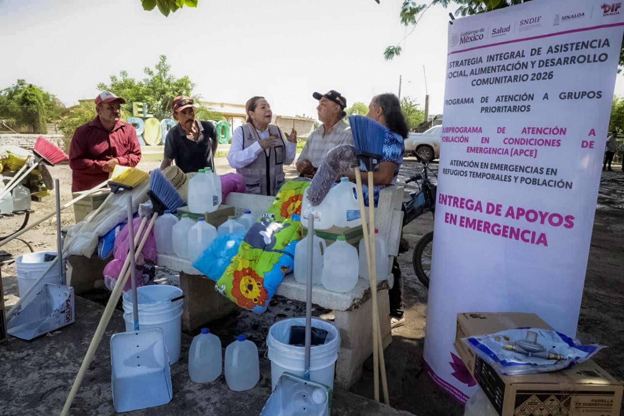 $!Lleva Gobernadora de Sinaloa apoyos a Mocorito tras afectaciones por lluvias; aún no tienen cifra estatal de damnificados, asegura