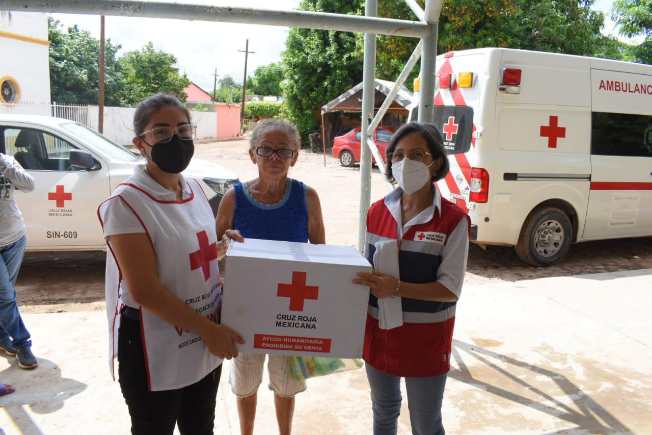 $!Cruz Roja lleva apoyos a damnificados por Huracán Nora a El Quemado y El Puente del Quelite