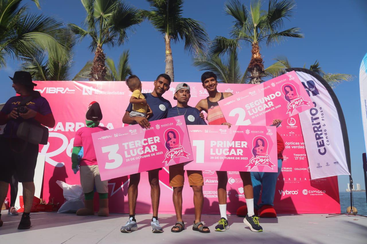 $!Solís y Leyva conquistan la Carrera Rosa, en Mazatlán