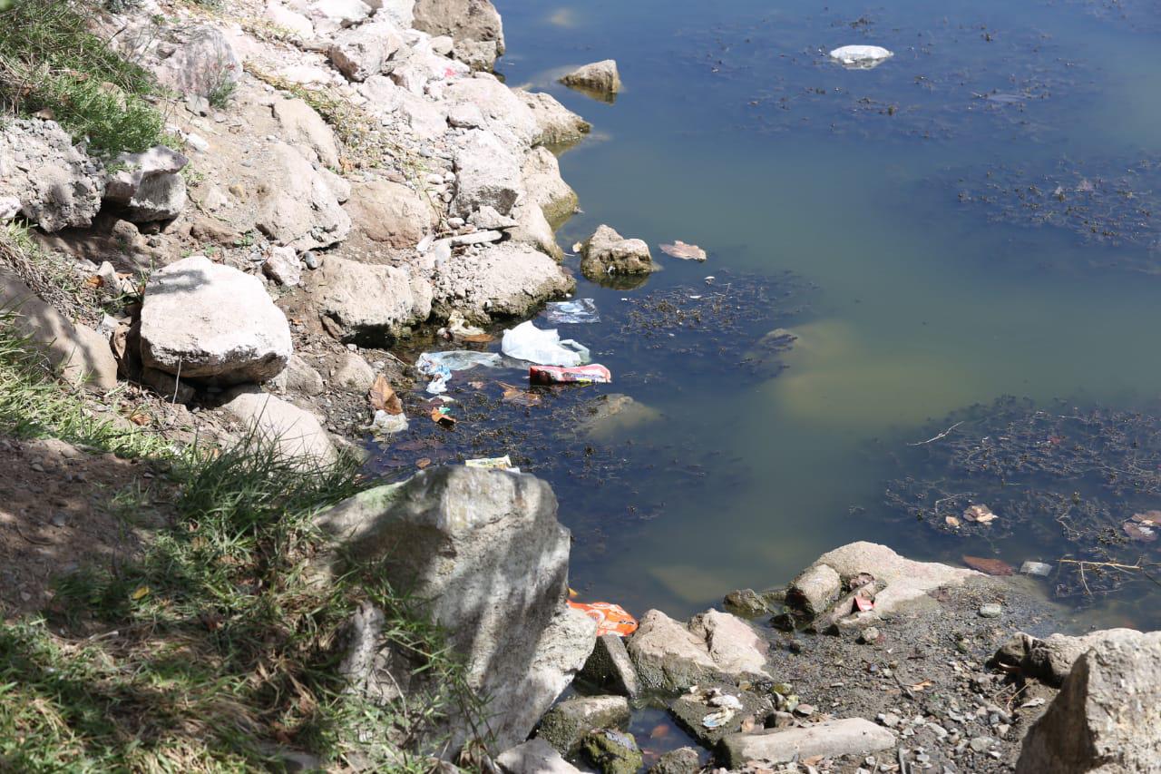 $!La Laguna del Camarón, en Mazatlán, está convertida en depósito de plásticos, vidrios y un sinfín de contaminantes