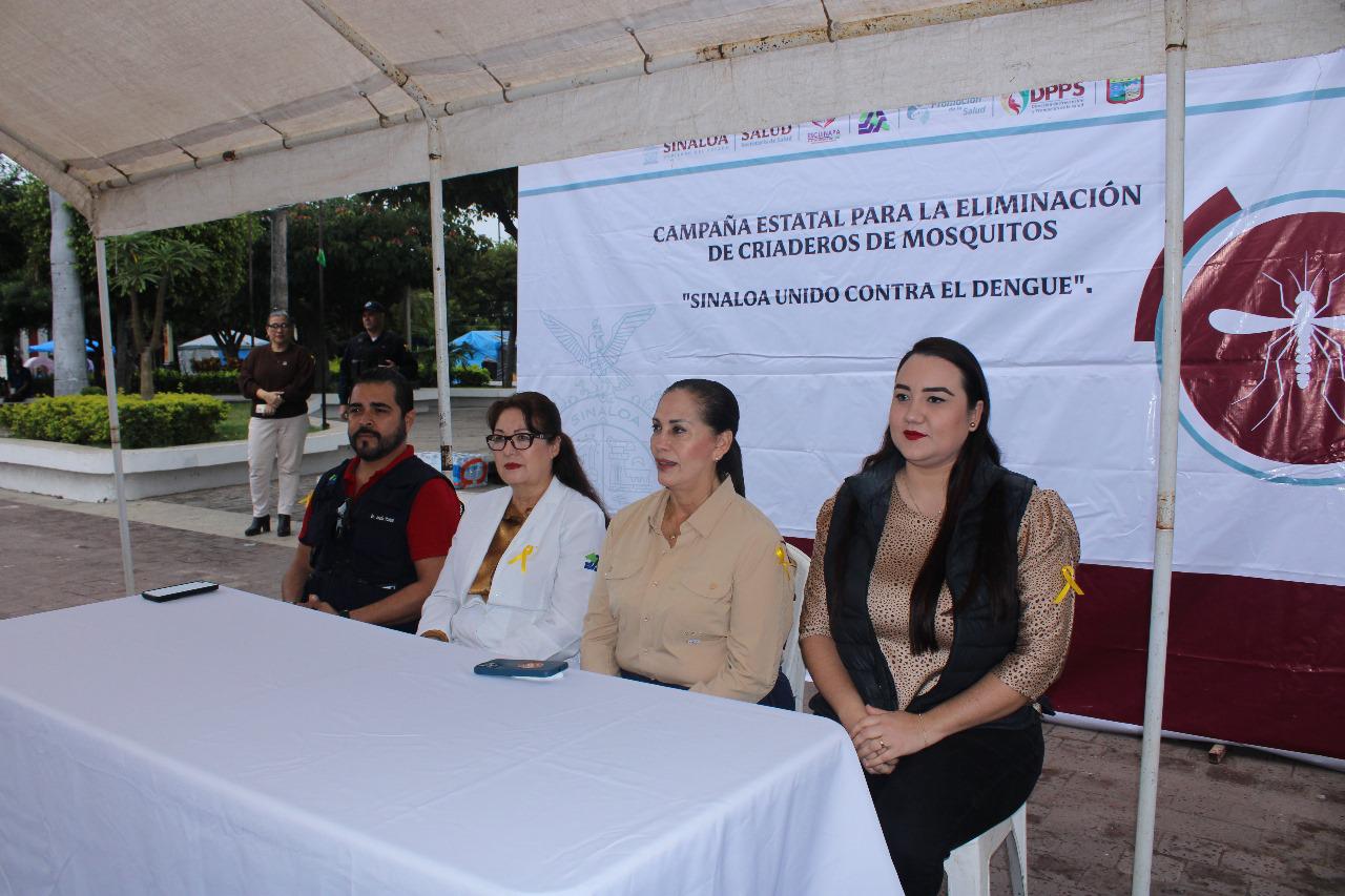 $!Ponen en marcha en Escuinapa campaña contra el mosco del dengue